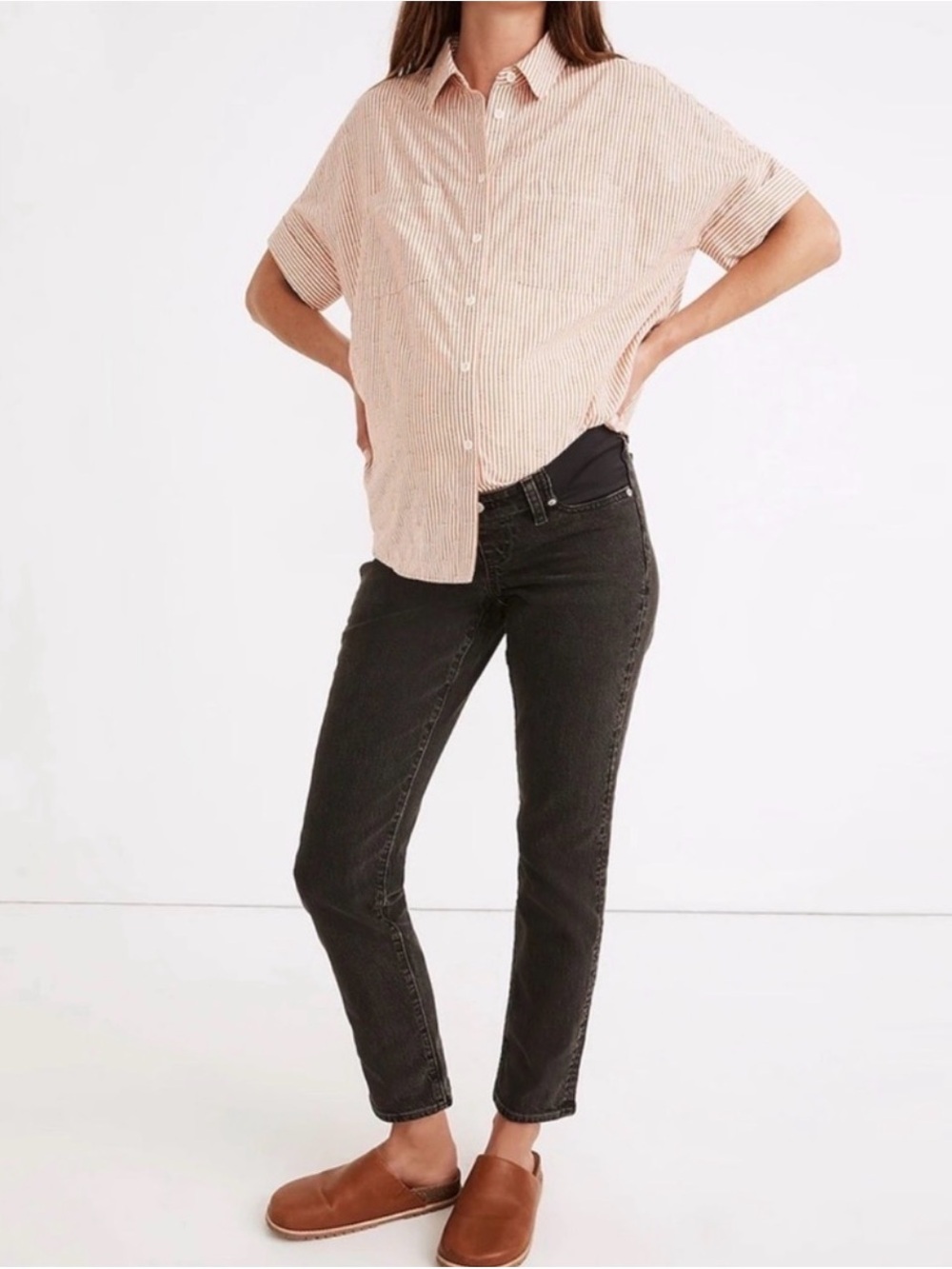 Madewell - The Maternity Perfect Vintage Jean in Black Lunar Wash 32 - Picture 2 of 7